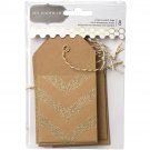 Homemade Mini Kraft Pocket Tags W/Gold Glitter Accents