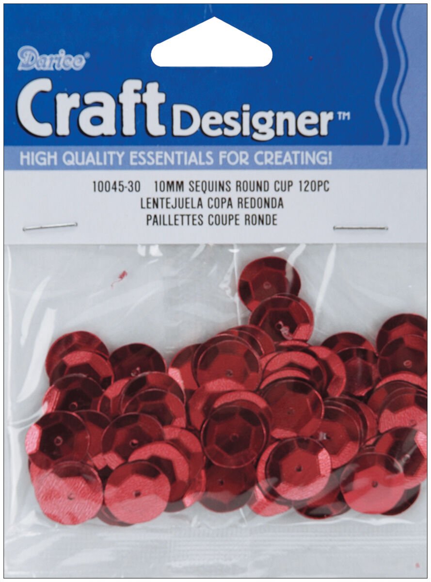 Darice Cupped Sequins Red 10mm&Atilde;�&Acirc;&nbsp;