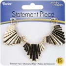 Darice Fan Layered Statement Piece Metal Gold Color 4 x 1.25 inches