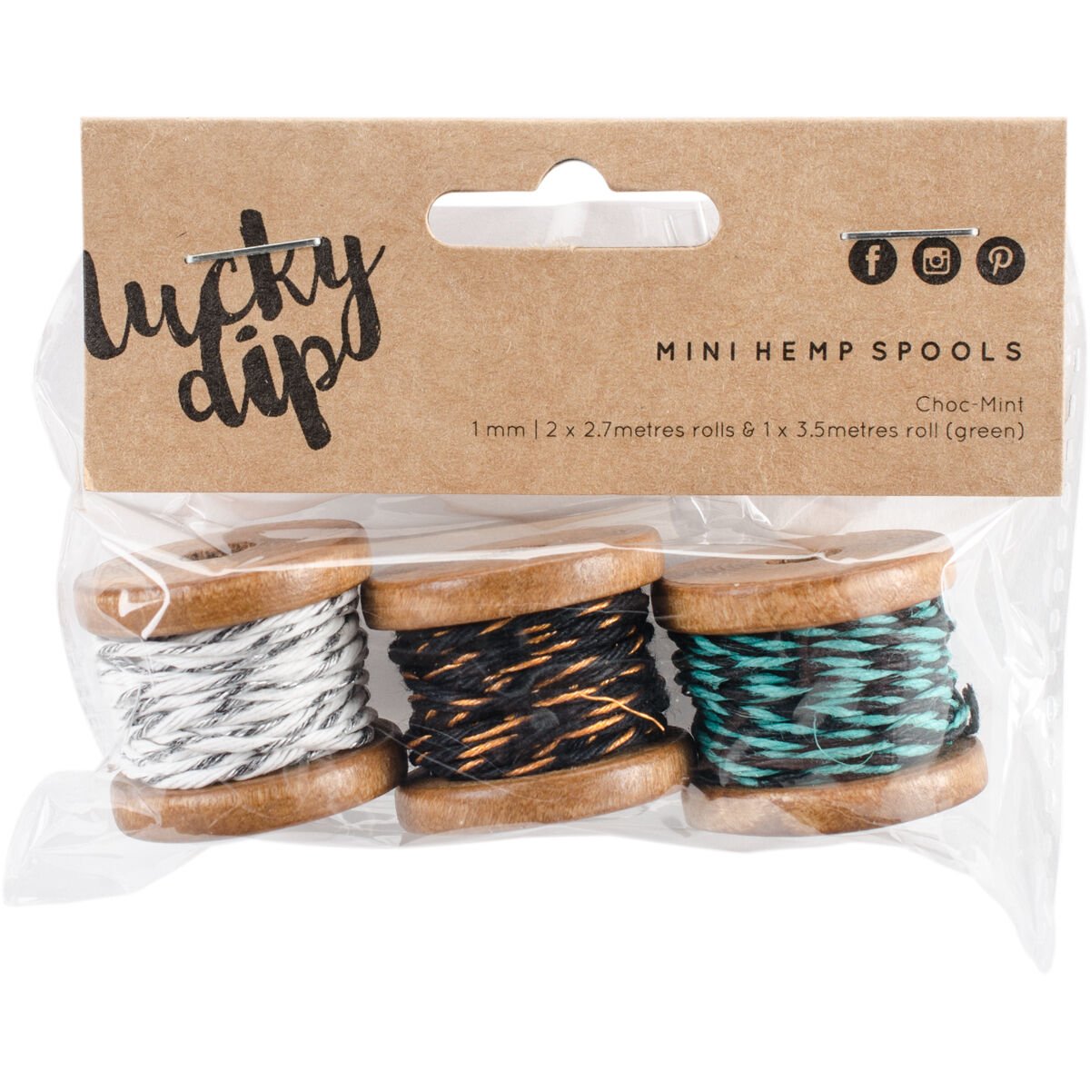 Kaiser Craft Lucky Dip Choc mint Mini Hemp Spool