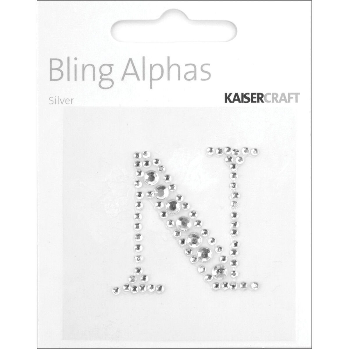 Kaiser Craft Bling Alphas Collection Self Adhesive Monogram Letter N