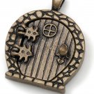 Darice Fairy Door metal Charm Round Window Antique Bronze