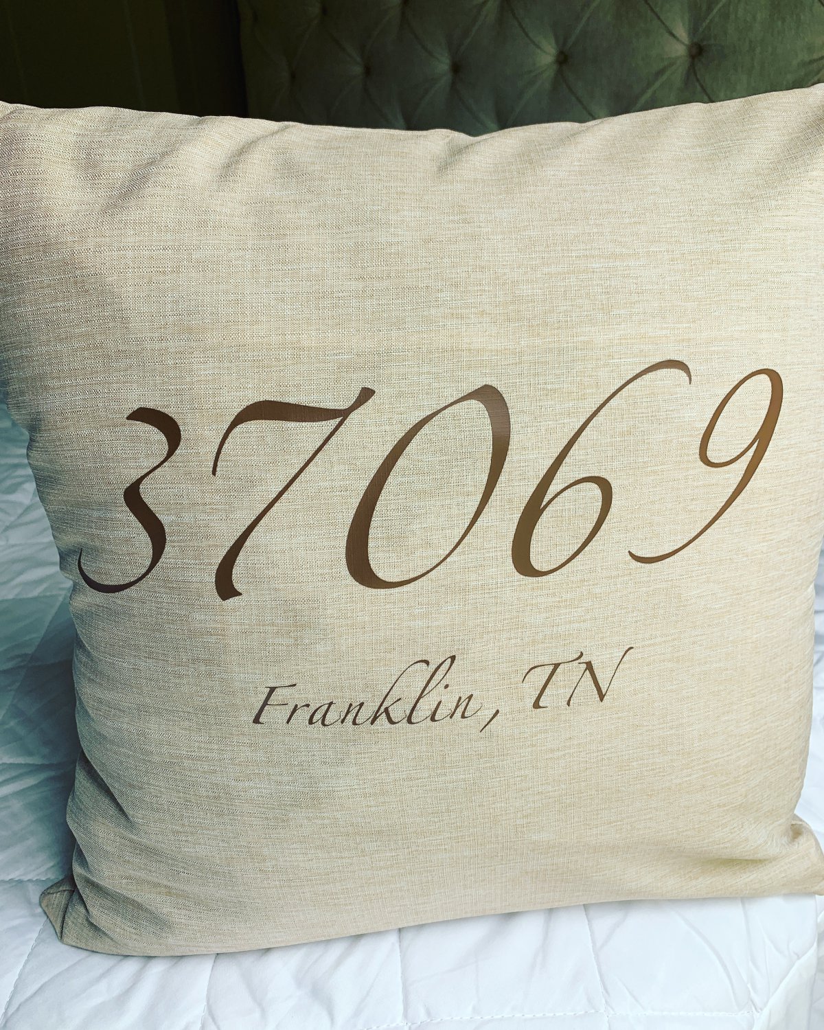 Pillow Cover with Customized Zip Code