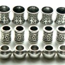 15 Tibetan Silver Metal Punk Dreadlock Beads Set for Necklace Pendant, Bracelet or any DIY Beading