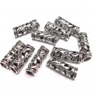 10 Tibetan Carved Silver Metal Deadlock Beads Set for Necklace Pendant, Bracelet or any DIY Beading
