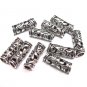 10 Tibetan Carved Silver Metal Deadlock Beads Set for Necklace Pendant, Bracelet or any DIY Beading