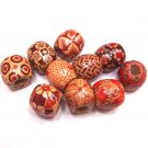 10 Random Wood Dreadlock Beads Set for Necklace Pendant, Bracelet or any DIY Beading Craft