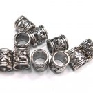 10 Vintage Tibetan Silver Metal Dreadlock Beads Set for Necklace Pendant, Bracelet or any DIY