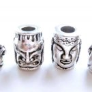 4 Face Off Tibetan Silver Metal Dreadlock Beads Set for Necklace Pendant, Bracelet or DIY Beading