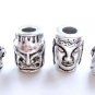 4 Face Off Tibetan Silver Metal Dreadlock Beads Set for Necklace Pendant, Bracelet or DIY Beading