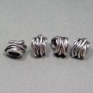 4 Vintage Tibetan Silver Dreadlock Beads Set for Necklace Pendant, Bracelet or any DIY Beading