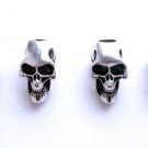 4 Skull Punk Silver Metal Dreadlock Beads Set for Necklace Pendant, Bracelet or any DIY Beading