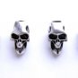 4 Skull Punk Silver Metal Dreadlock Beads Set for Necklace Pendant, Bracelet or any DIY Beading