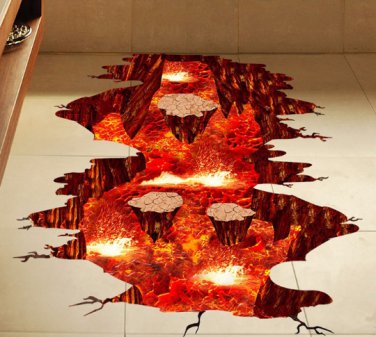 3D Effect Floor Wall Decal Sticker - DIY Floor & Wall Art Home Decor