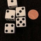 5 PACK SIX sided White Dice