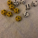 SIX Yellow 12 sided, And BONUS 5 White SIX sided Dice Set