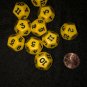 TEN 12 Sided Yellow Dice