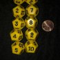 TEN 12 Sided Yellow Dice