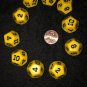 TEN 12 Sided Yellow Dice