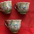 Miniature Porcelain Tea Cup 3 pc Set Grass and Flowers