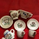 Vintage Miniature Porcelain Tea Cup 9 pc teacups and teapot and plates