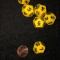 6 Twelve Sided Yellow Dice