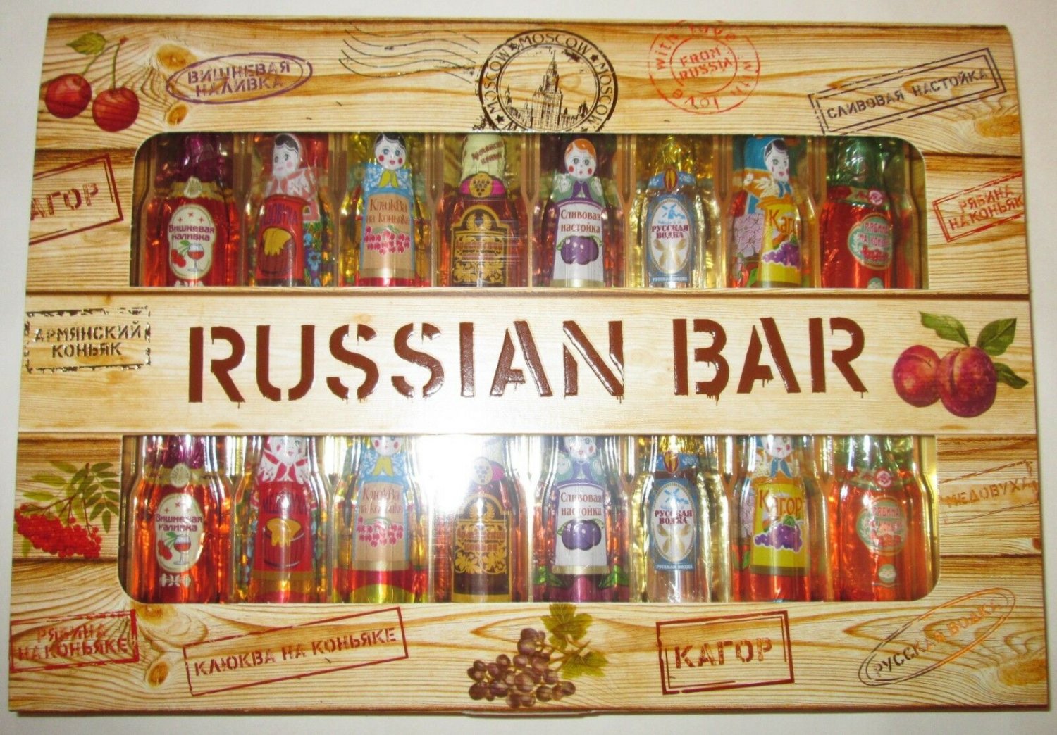 Russian Bar - chocolate candy with liquor - 8 varieties-Set Liqueur 240g 8.5oz
