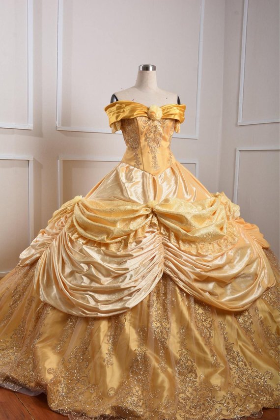 Princess Belle Costume Belle Sparkly Dress for Adult Plus Size