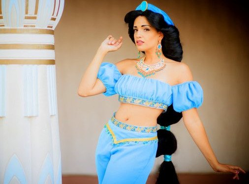 Princess Jasmine Costume Top+Pants+Headpiece for Adult