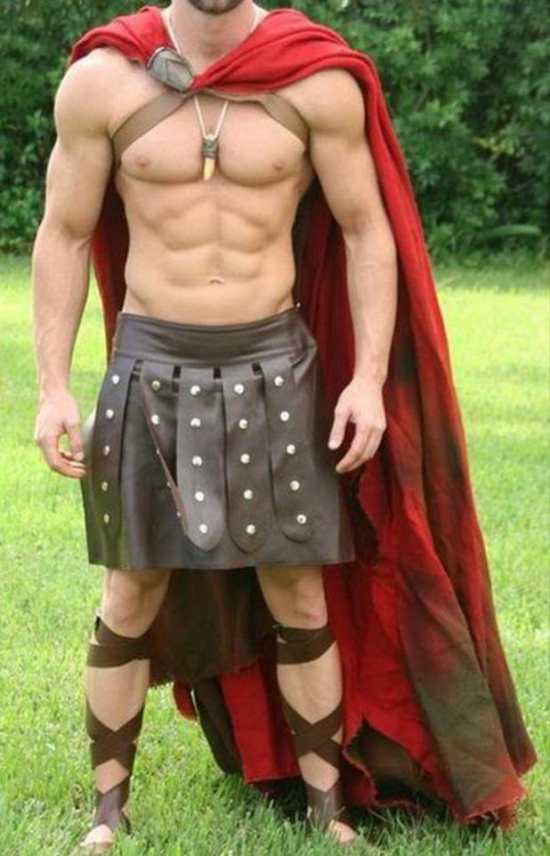 Spartan costume gladiator cosplay costume for male.