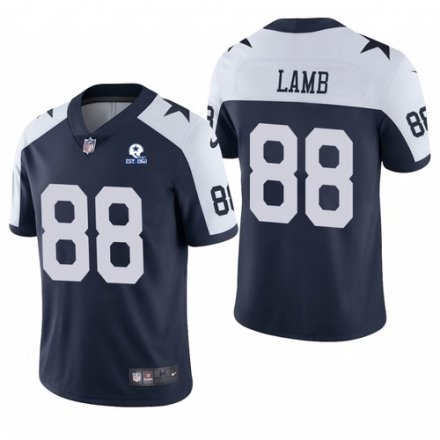 CeeDee Lamb White With Est 1960 Patch Jersey, Men's Dallas Cowboys 88 NFL  Limited Jersey