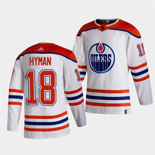 Edmonton Oilers #18 zach hyman white 2021 reverse retro jersey