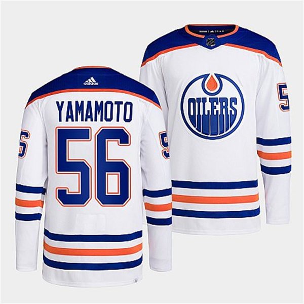 Edmonton Oilers 56 kailer yamamoto away white jersey