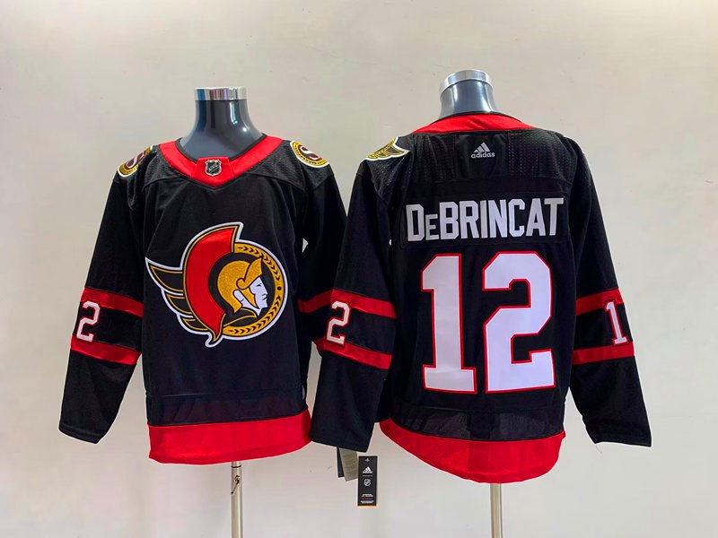 Ottawa Senators #12 alex debrincat stitched home black player jersey