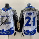 Tampa Bay Lightning #10 corey perry white blue 2022 reverse retro  primegreen jersey