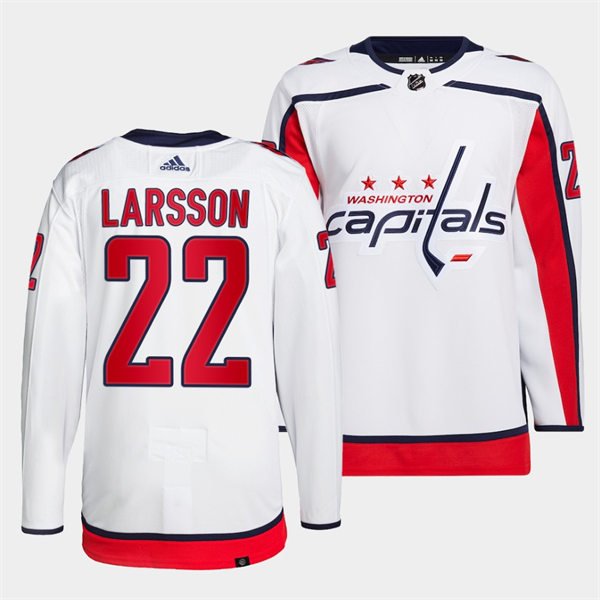 Washington Capitals #22 Johan Larsson Away White Jersey