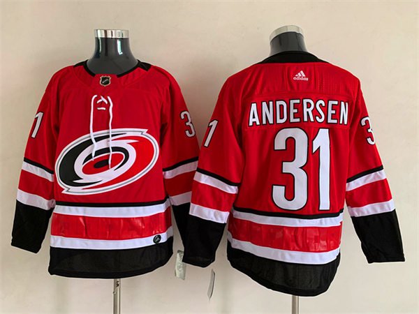 Carolina Hurricanes #31 Frederik Andersen Home Red Player Jersey