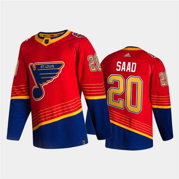 St. Louis Blues #20 Brandon Saad 2021 Red Blue Reverse Retro Jersey