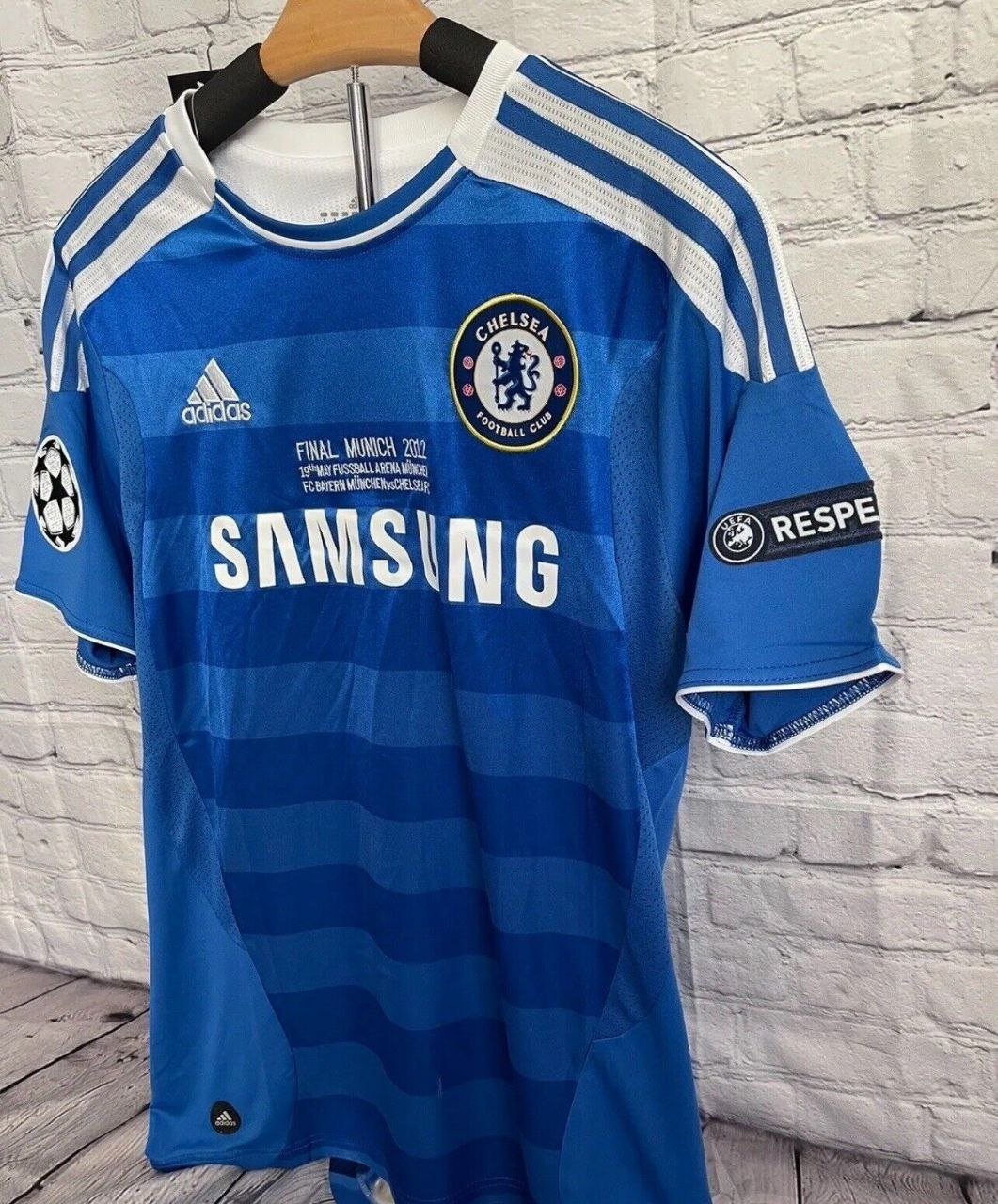 2012  Drogba 11 Chelsea CL Edition Final Munich Retro Soccer Jersey