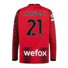 AC Milan 23 24 CHUKWUEZE 21 Jersey Home Football Soccer long sleeves Jersey AC Milan