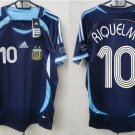 Argentina 2006 Retro Jersey RIQUELME 10 Away New Soccer Jersey