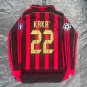 Mens  Jersey  AC Milan 2006-07 Kaka #22 Red Home Long Sleeve Soccer