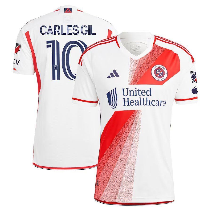 Revolution 23 24 Jersey CARLES GIL 10 Away Soccer Shirt Jersey Revolution 2023 2024