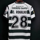 Sporting Lisboa 01 03 Ronaldo 28 Retro Jersey Home Soccer Retro Jersey