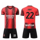 AC Milan 23 24 KAKA 22 Jersey Kids Home Children Soccer Shirt youth Jersey Kit