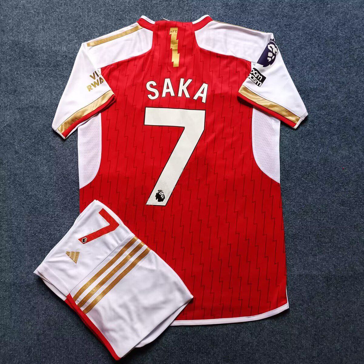 Arsenal SAKA 2023 2024 Jersey Kids Home Children Soccer Shirt youth ...