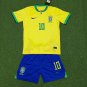 Brazil Neymar Jersey Kids Home 22 23 Soccer Shirt Kids Jersey