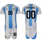 Argentina Custom White Blue 2024-25 Home Soccer Jersey Suit