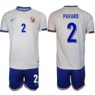 France #2 Benjamin Pavard White 2024-25 Away Soccer Jersey Suit