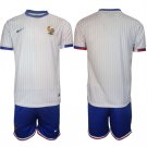 France Blank White 2024-25 Away Soccer Jersey Suit